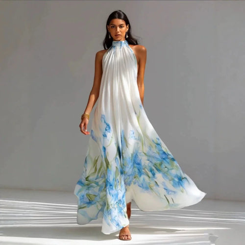 Maecey Printed Halter Maxi Dress