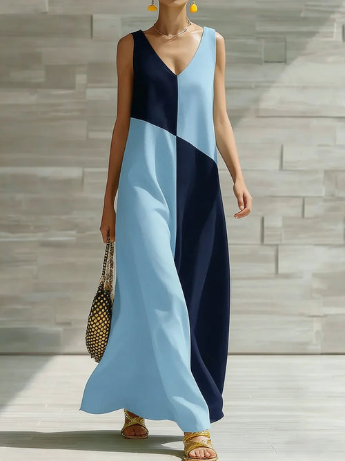 Alisha Color-Block Maxi Dress