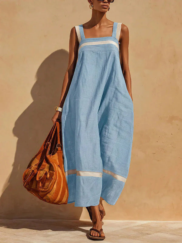 Karen Breathable Linen Slip Midi Dress