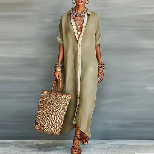 Gemma Linen Long Shirt Sundress