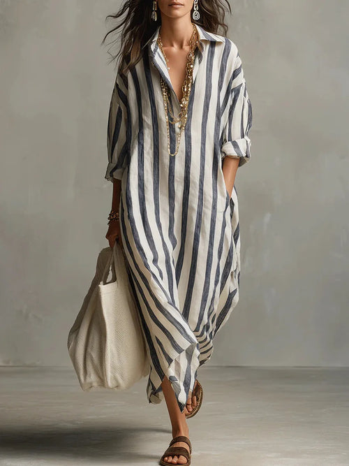 Amaris Linen Long Shirt Dress