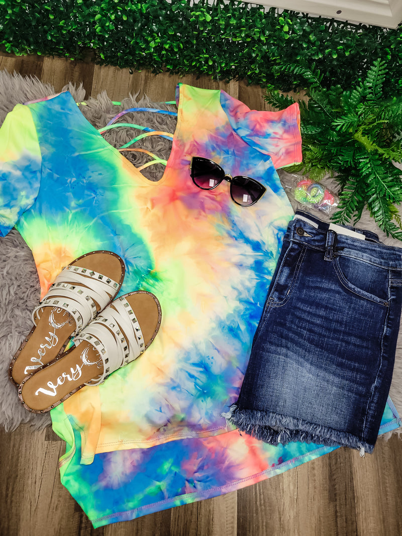 Only Good Vibes Tie Dye Top