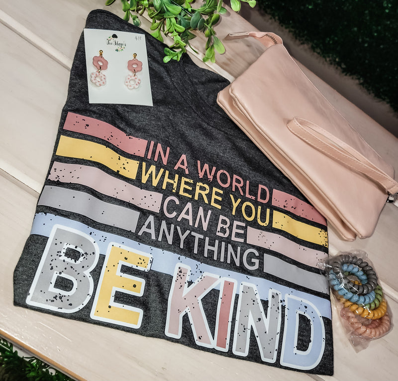 Be Kind Graphic Tee- Gray