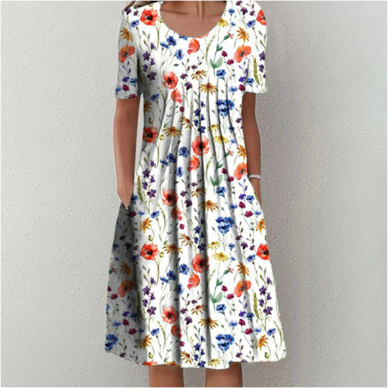 Valentine Floral Pocket Midi Dress