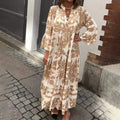Avira Boho Printed Long Sleeve Midi Dress