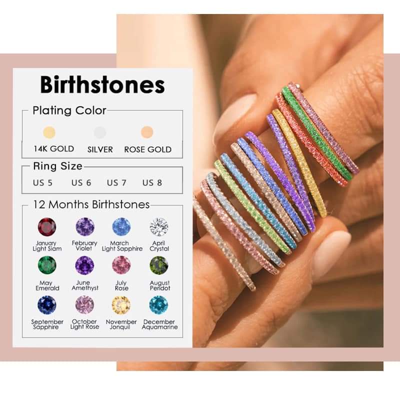 Silver Stackable Birthstone Rings Pre-Order (closes Sun. 05/12/24 at 11:59 PM EST)