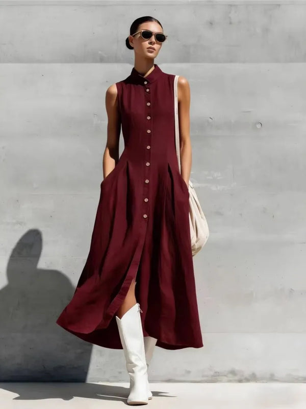 Rosalie Flowy Button Midi Dress