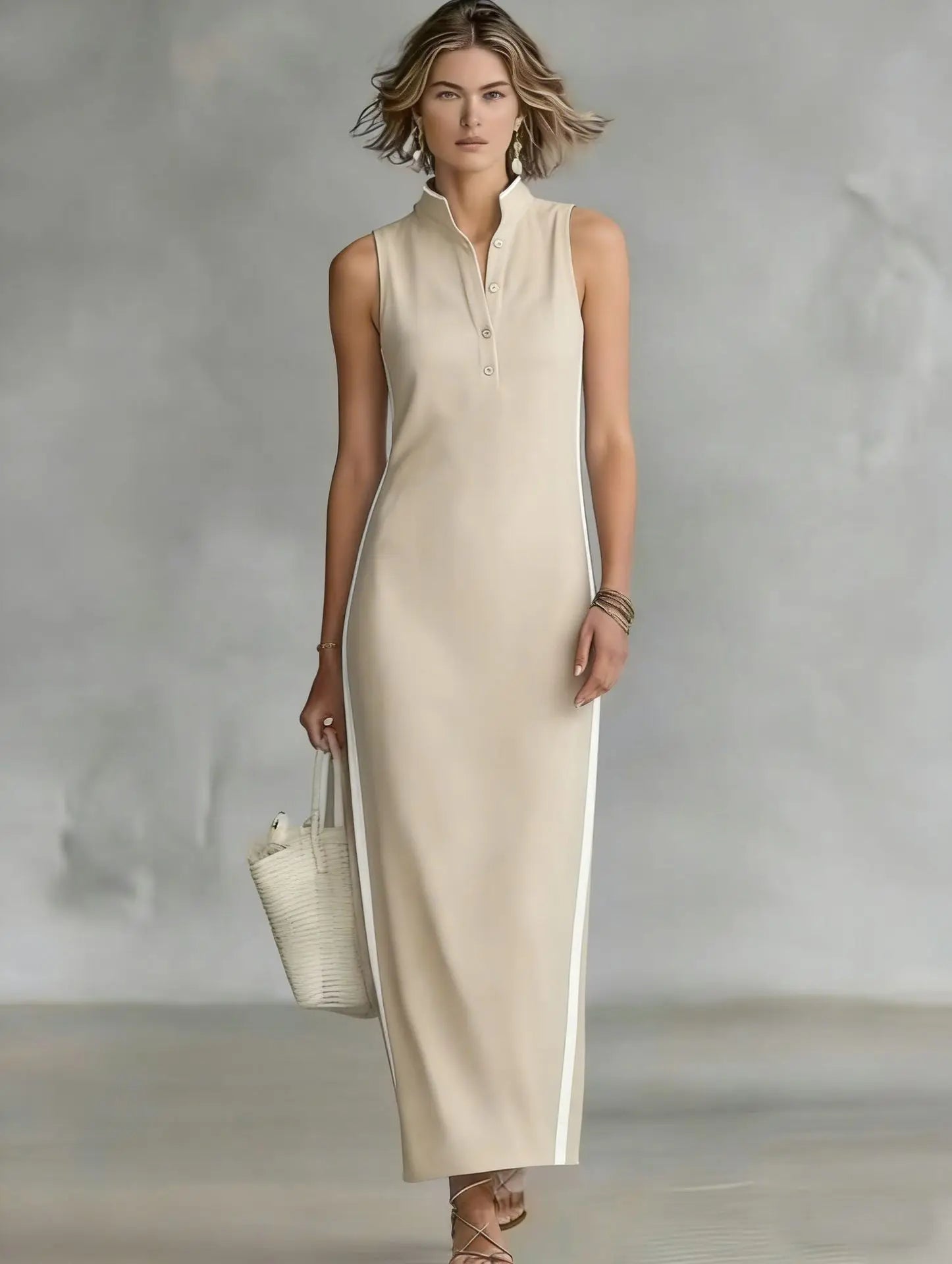 Fatima Sophisticated Minimalist Long Dress
