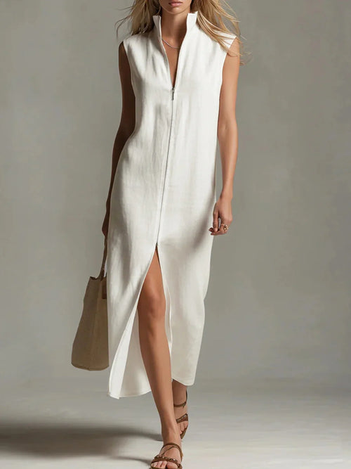 Amya Zip Front Maxi Dress