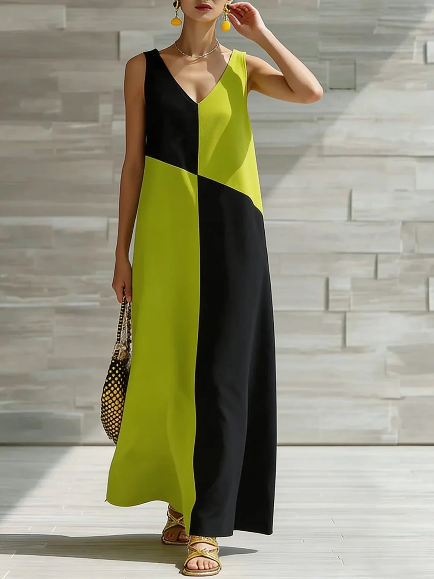 Alisha Color Block Maxi Dress