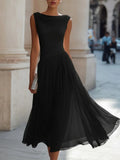 Holly Flowing Pleated Midi Dress