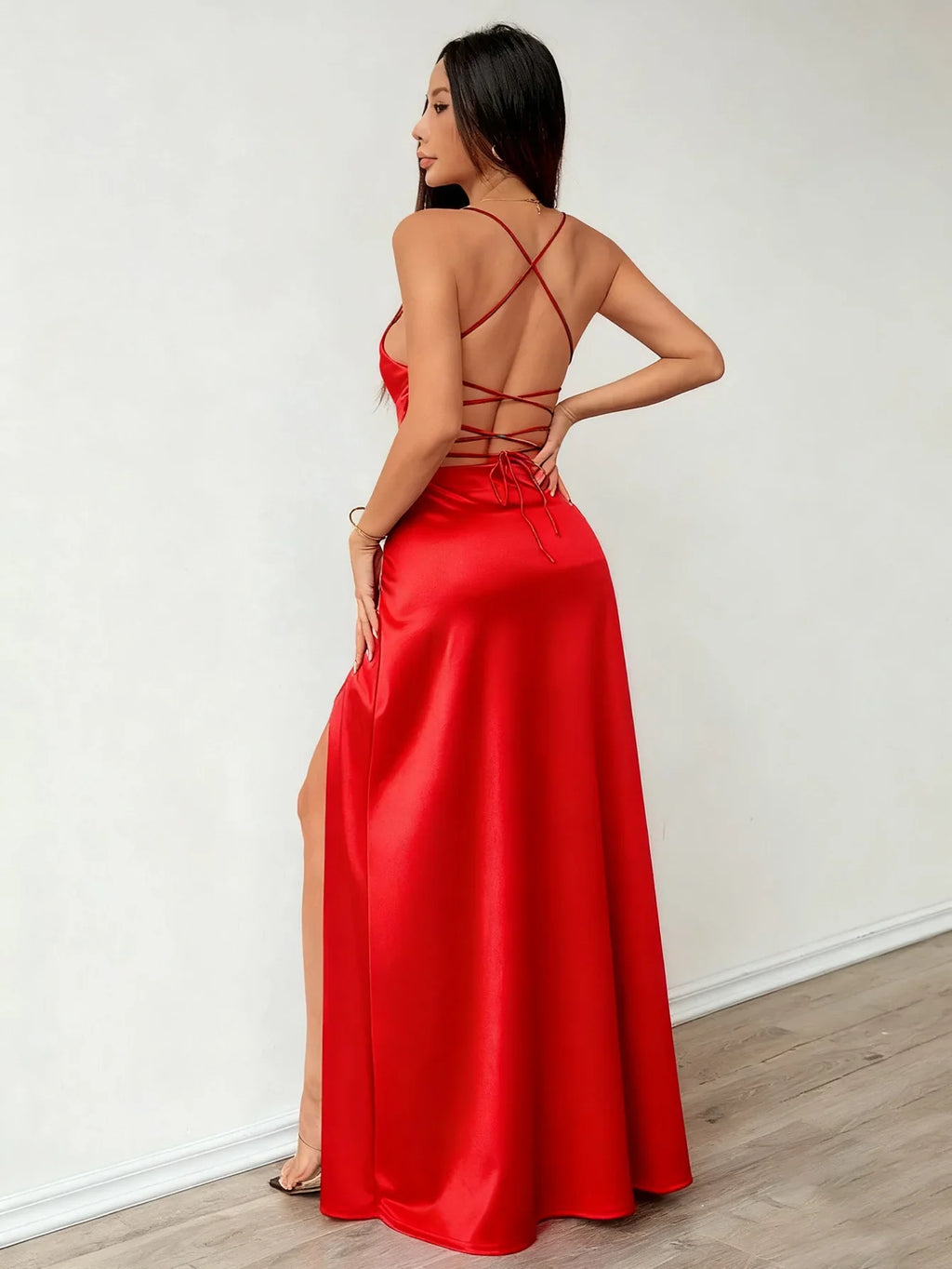 Camille High Slit Wedding Guest Dress