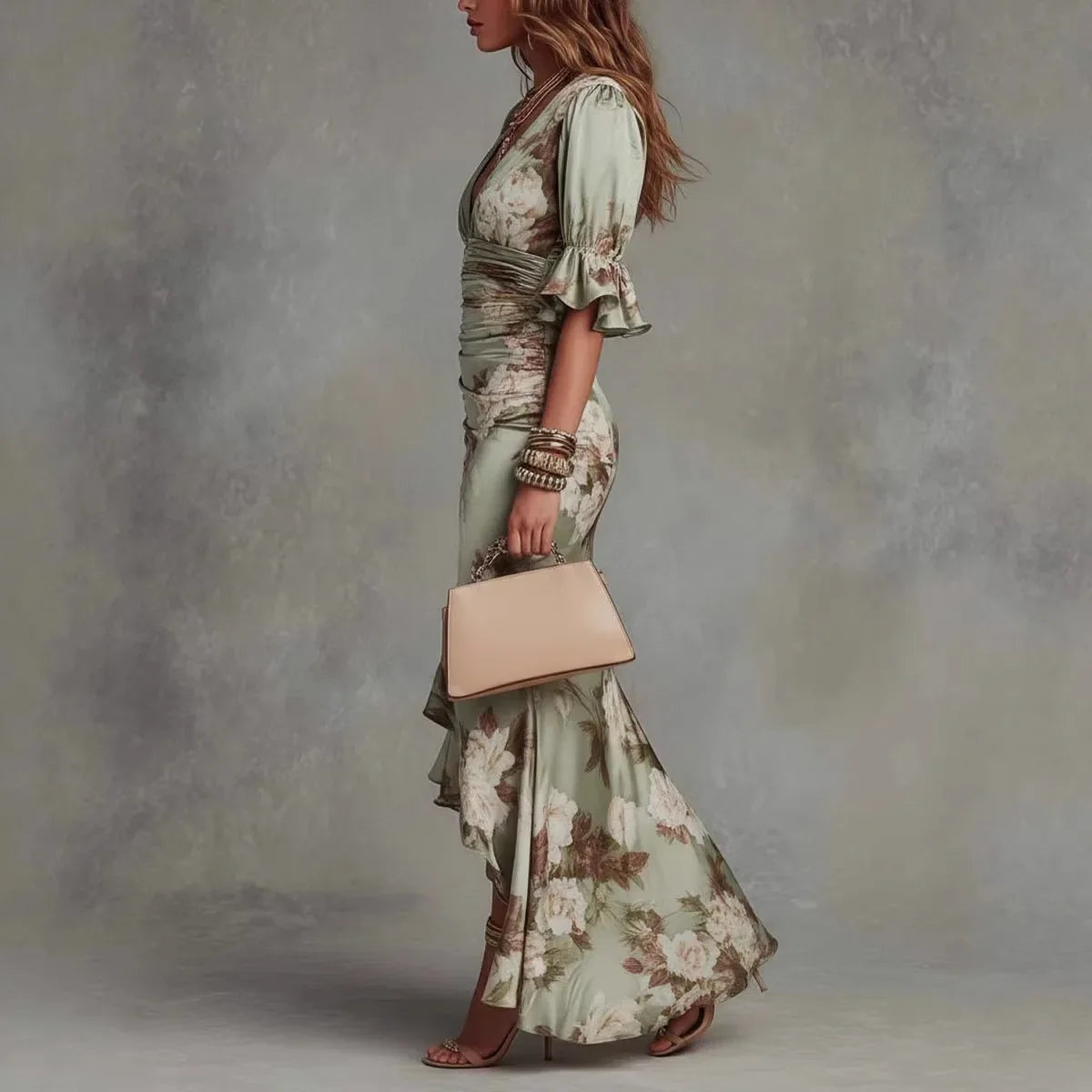 Shelby V-Neck Maxi Wedding Guest Dress