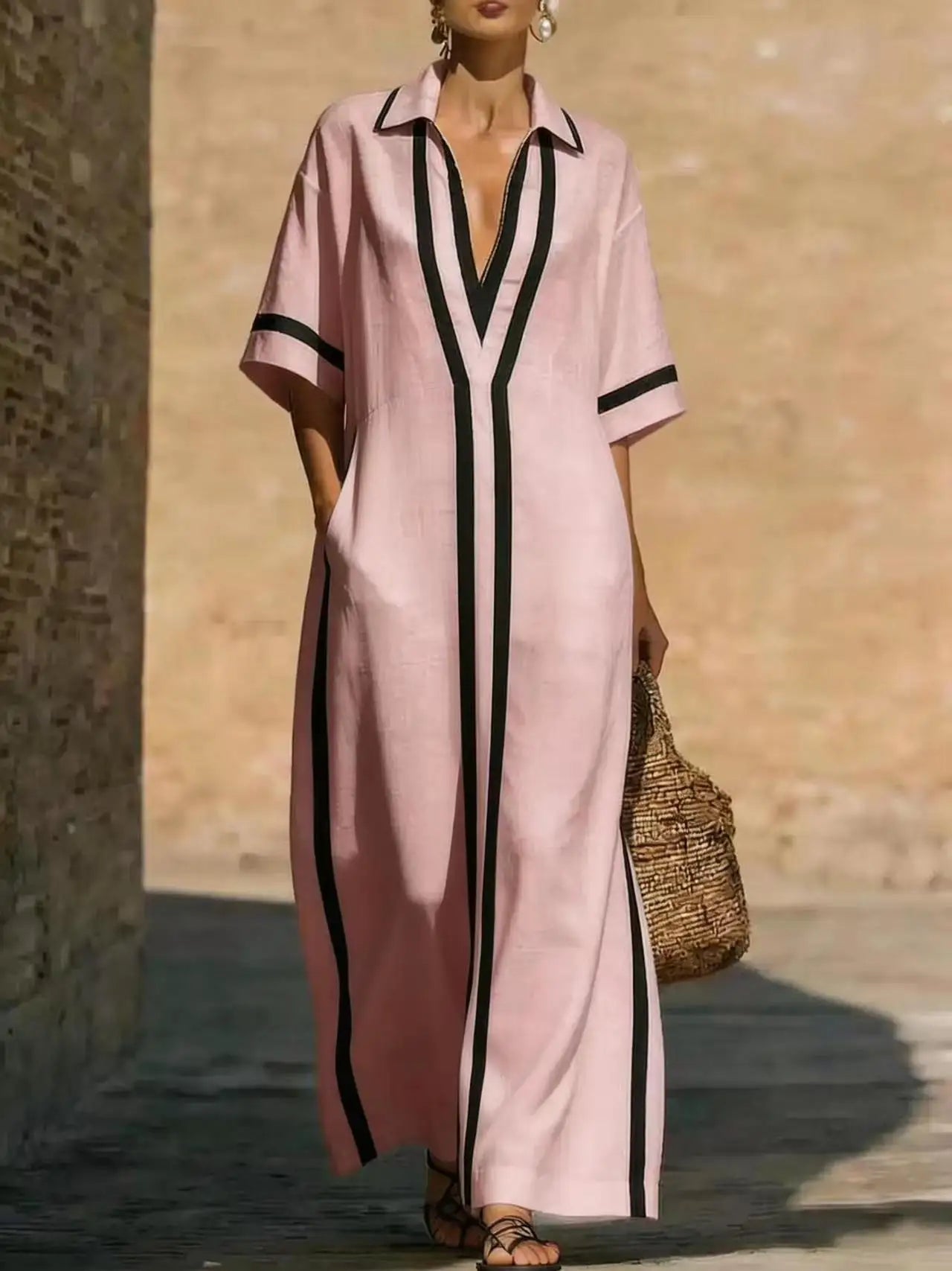 Victoria V Neck Shirt Long Dress