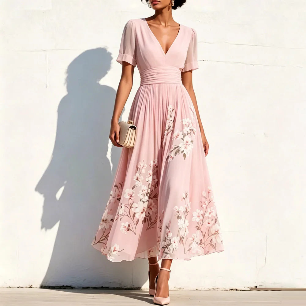 Paula Floral A Line Wedding Guest Dress