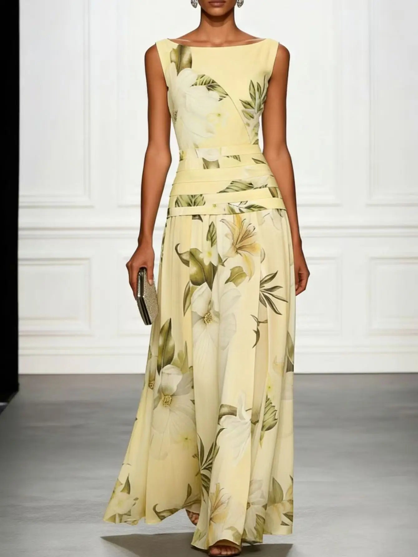 Aimee Floral Belted Maxi Dress