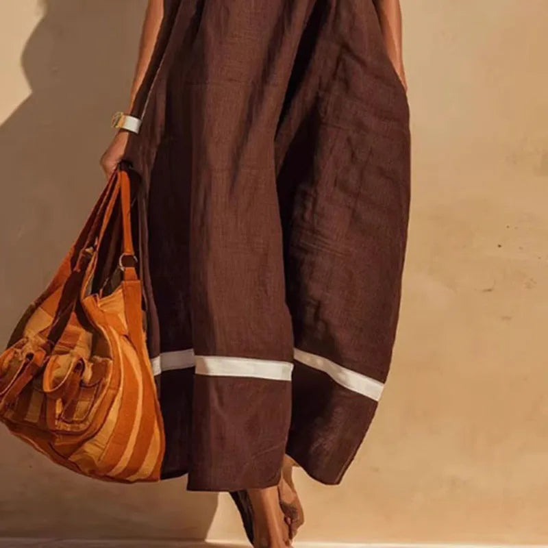 Cherry Color Block Maxi Dress