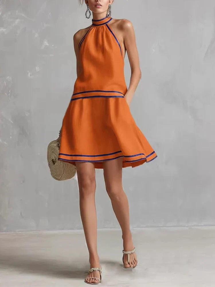 Helena Halter Neck Mini Dress