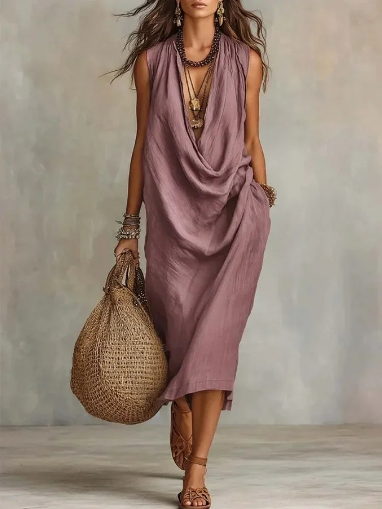 Miles Draped Pocket Midi Dress
