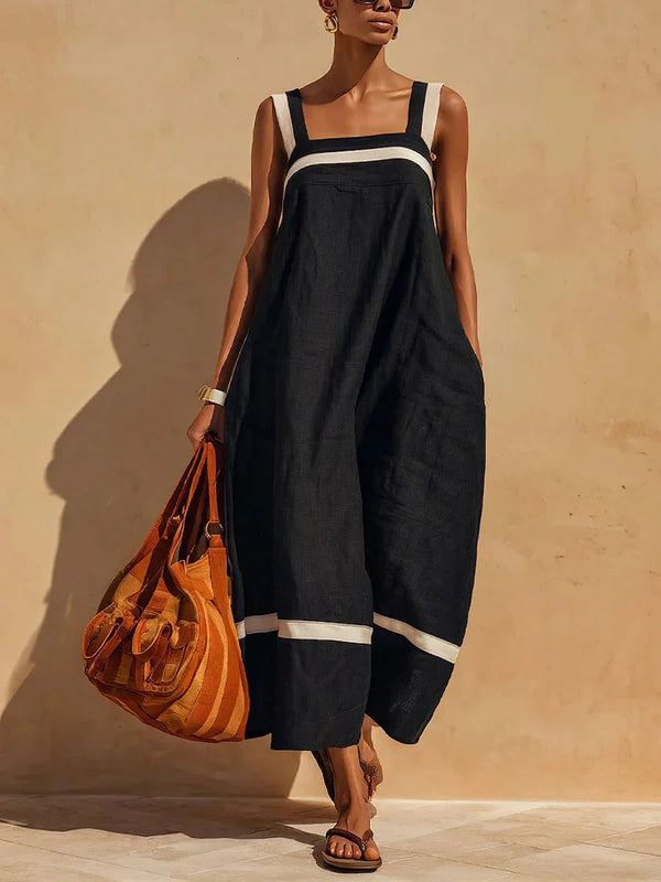 Karen Breathable Linen Slip Midi Dress