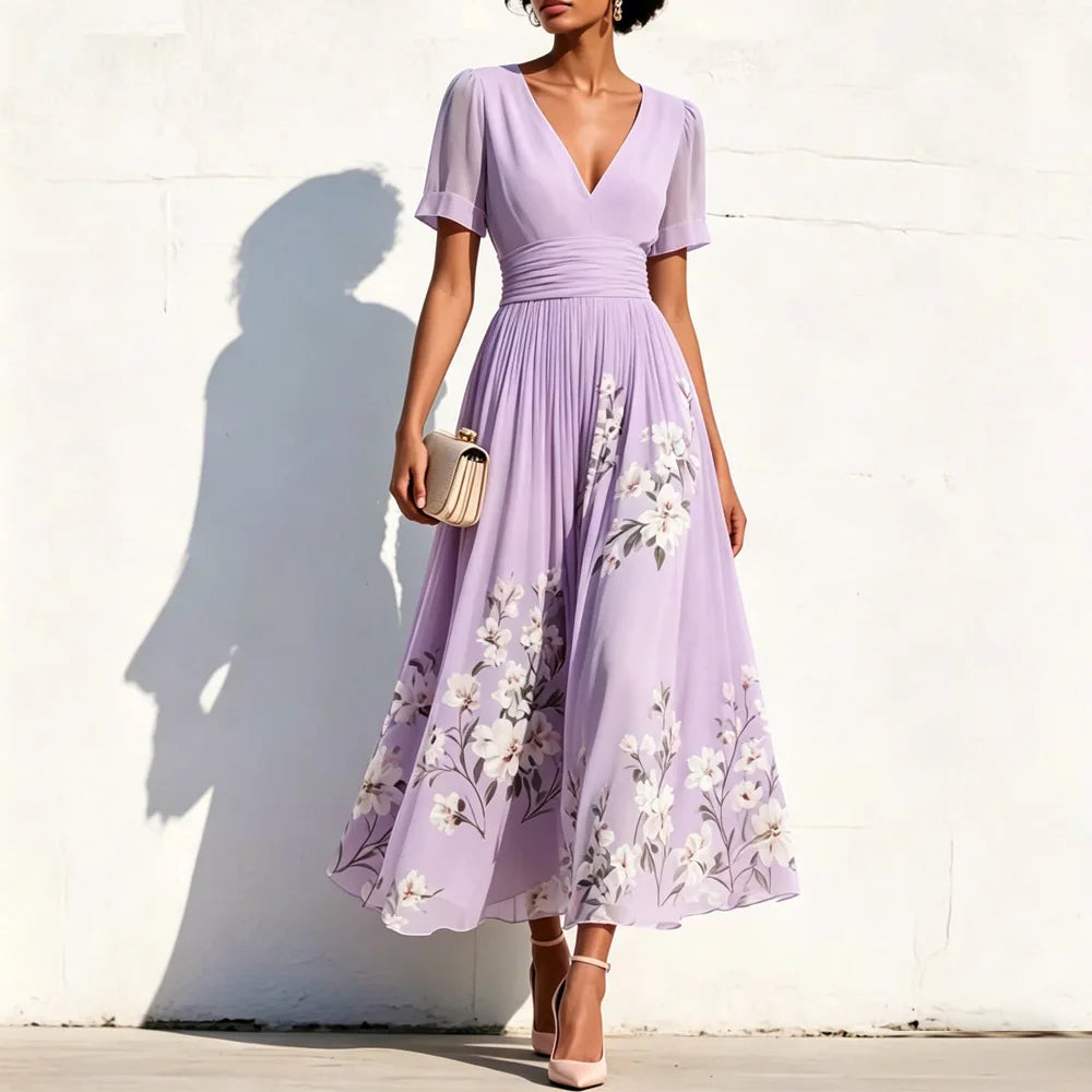 Paula Floral A Line Wedding Guest Dress
