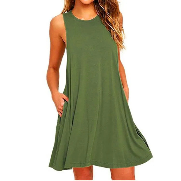 Adalee Sleeveless Swing Mini Dress