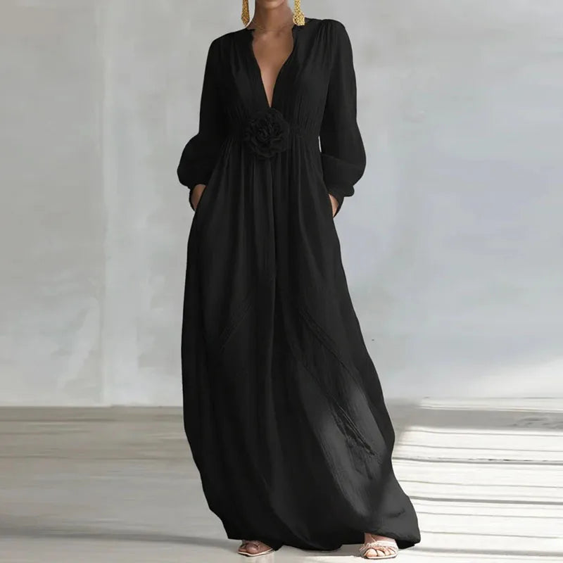 Georgia Deep V  Maxi Dress