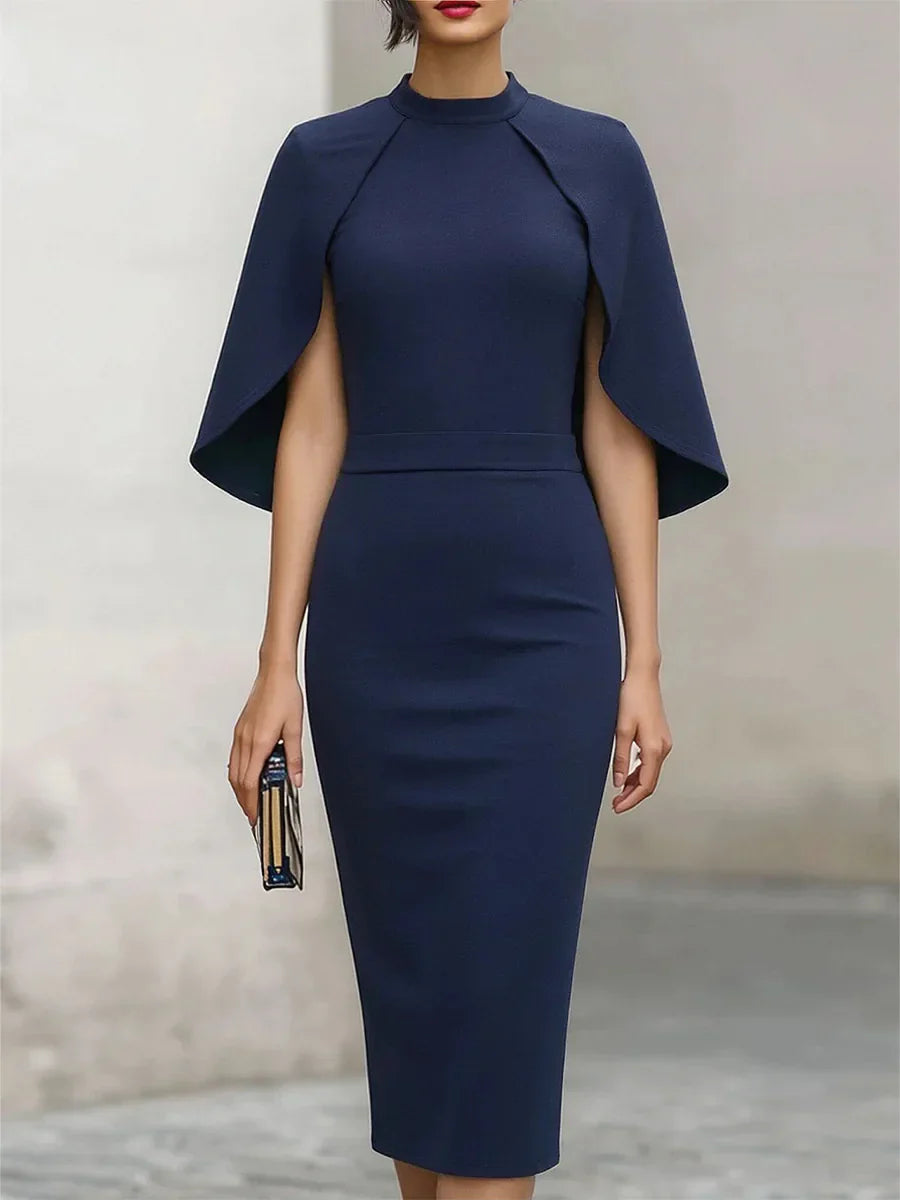Daniella Cape Sleeve Semi Formal Dress