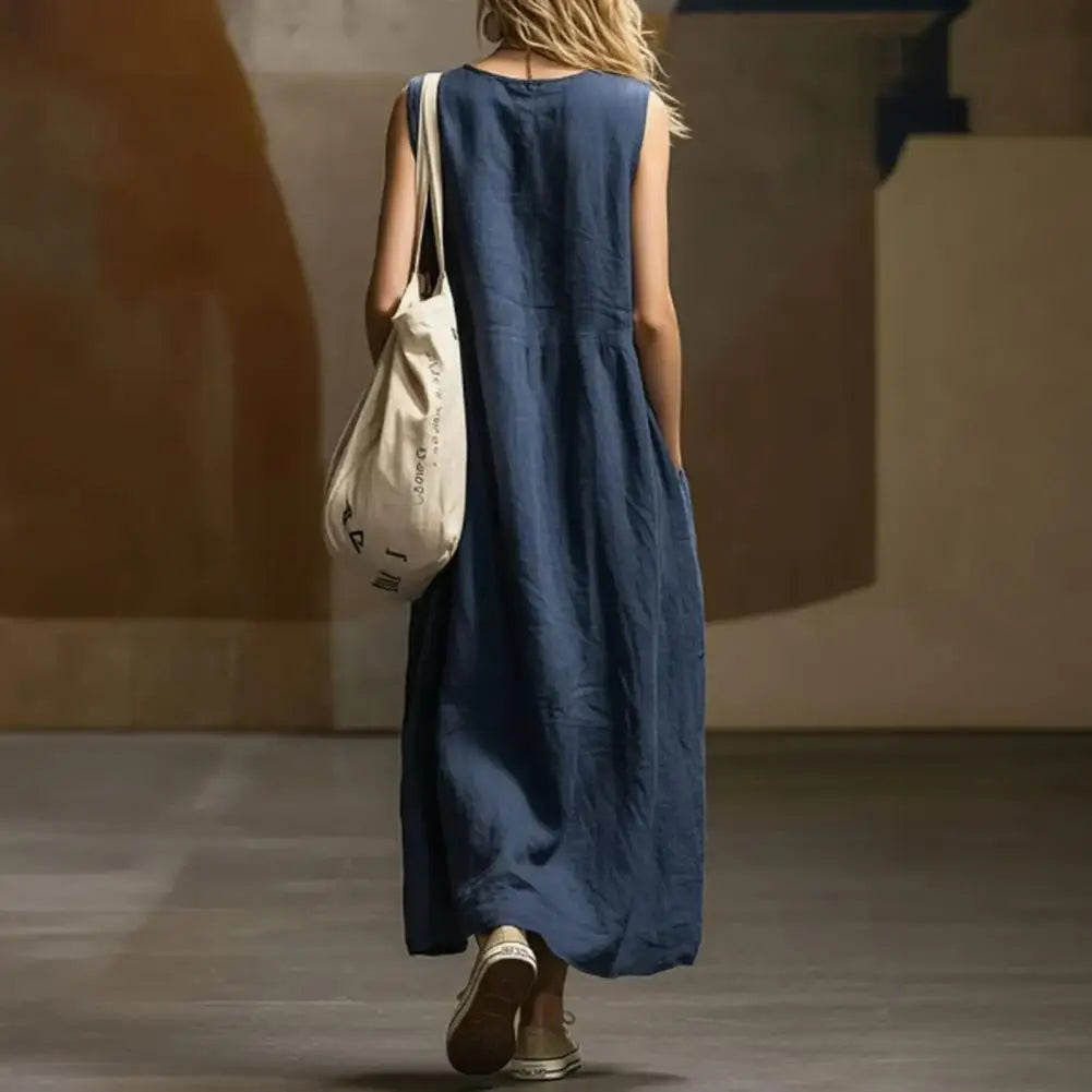 Mikah Sleeveless Pocket Maxi Dress