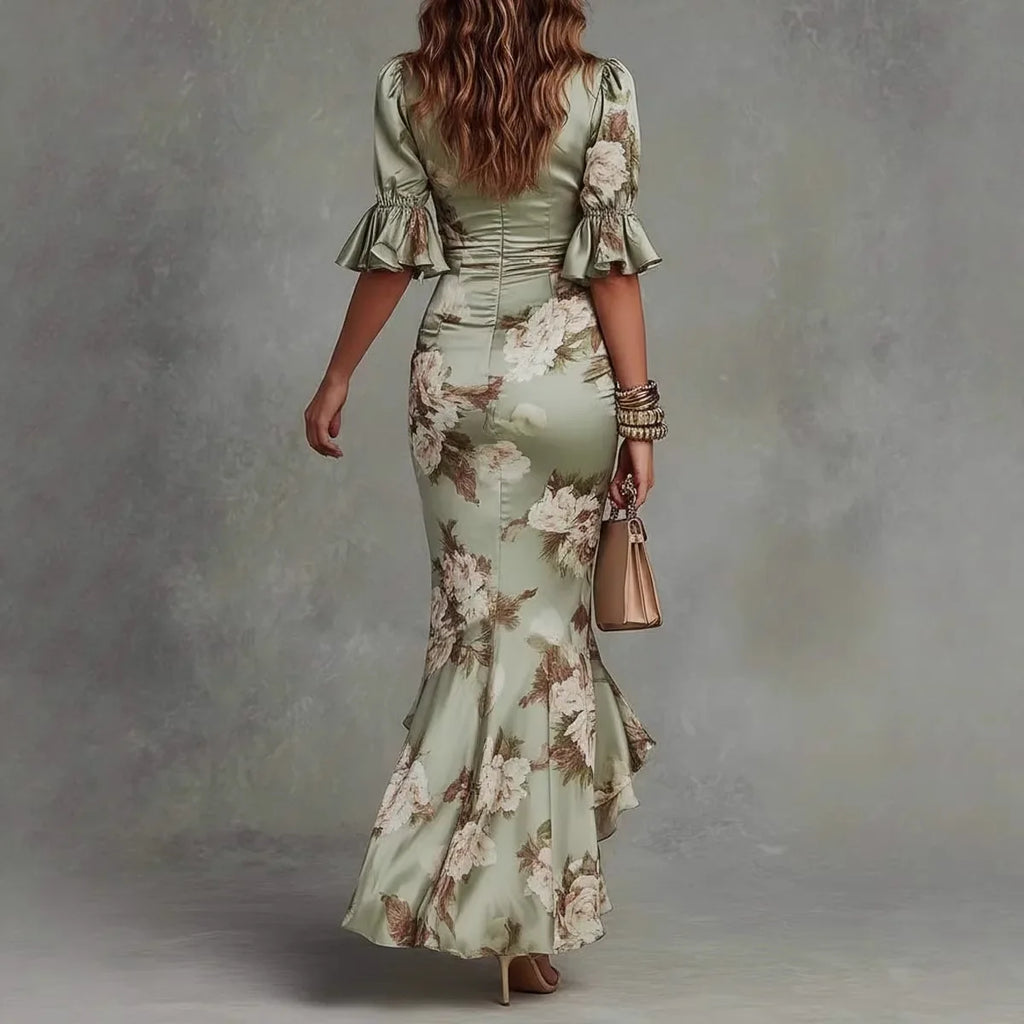Shelby V-Neck Maxi Wedding Guest Dress