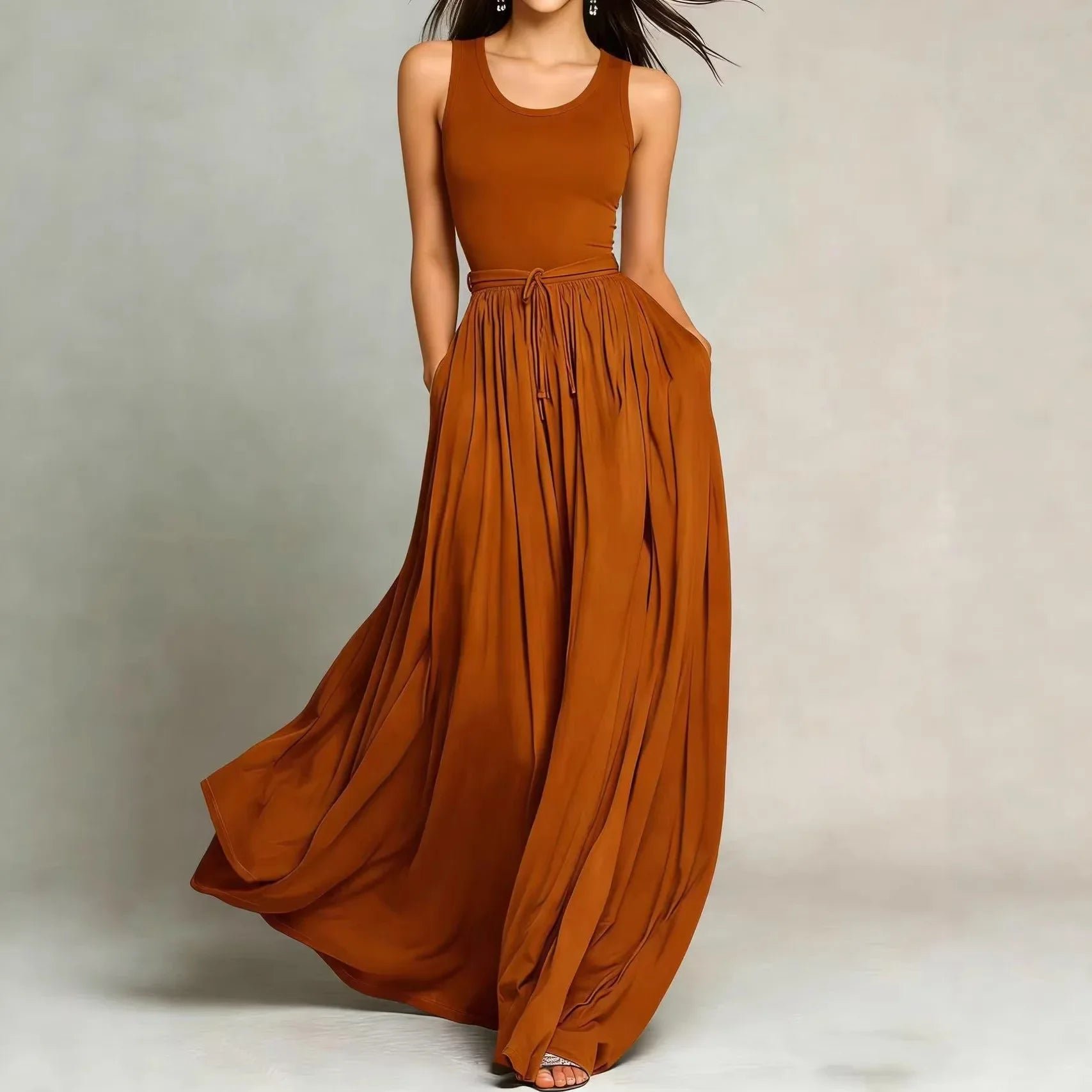 Brianne Elegant Flowy Maxi Dress
