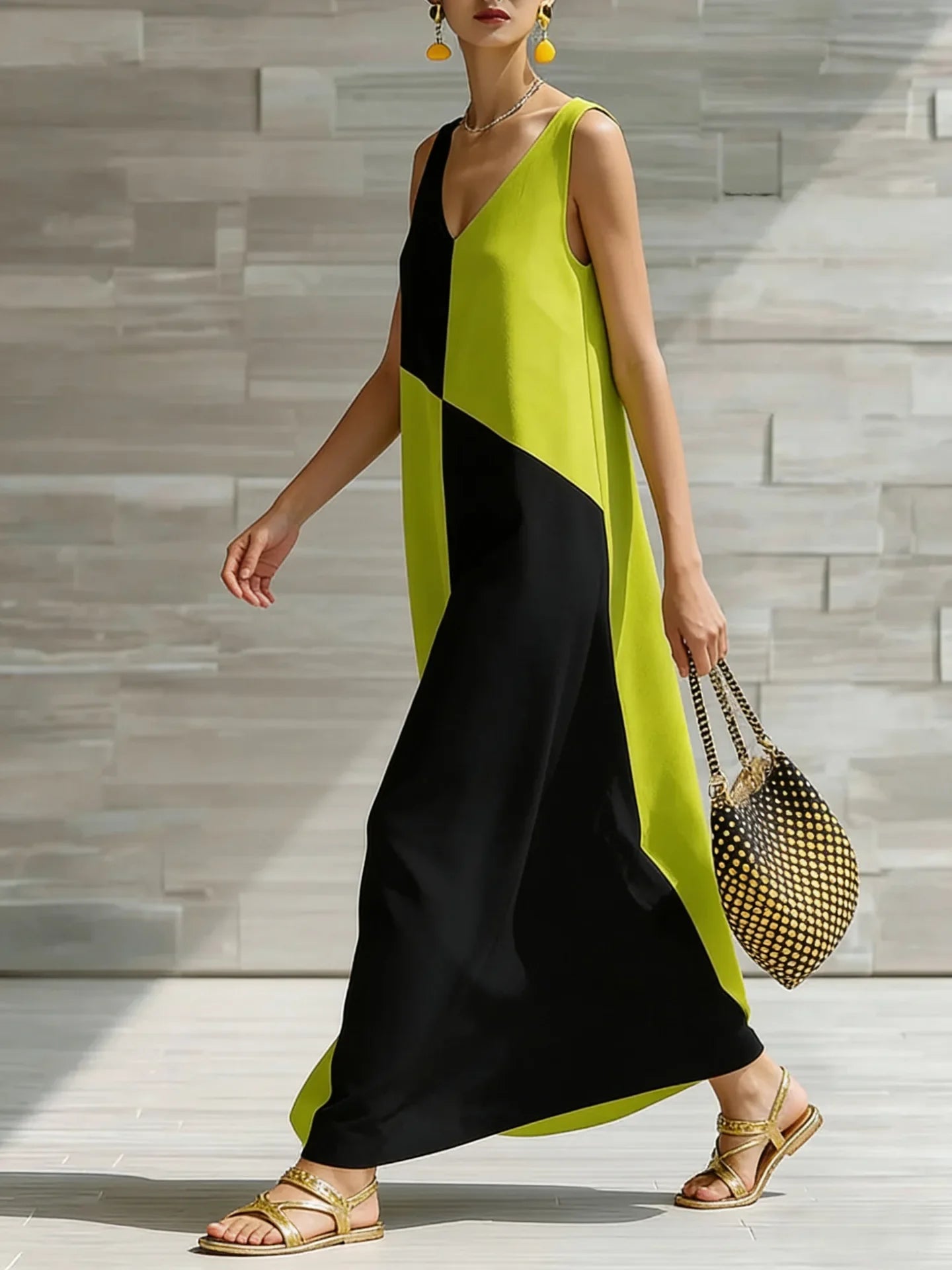 Alisha Color Block Maxi Dress