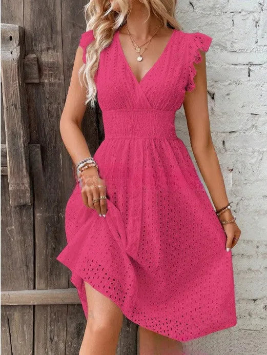 Phoebe Flutter Sleeve Midi Dress