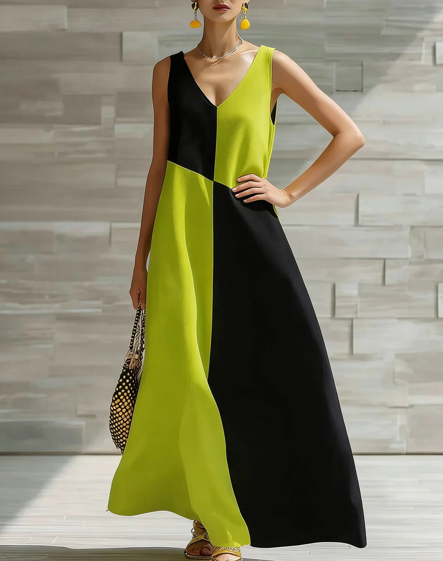 Alisha Color Block Maxi Dress