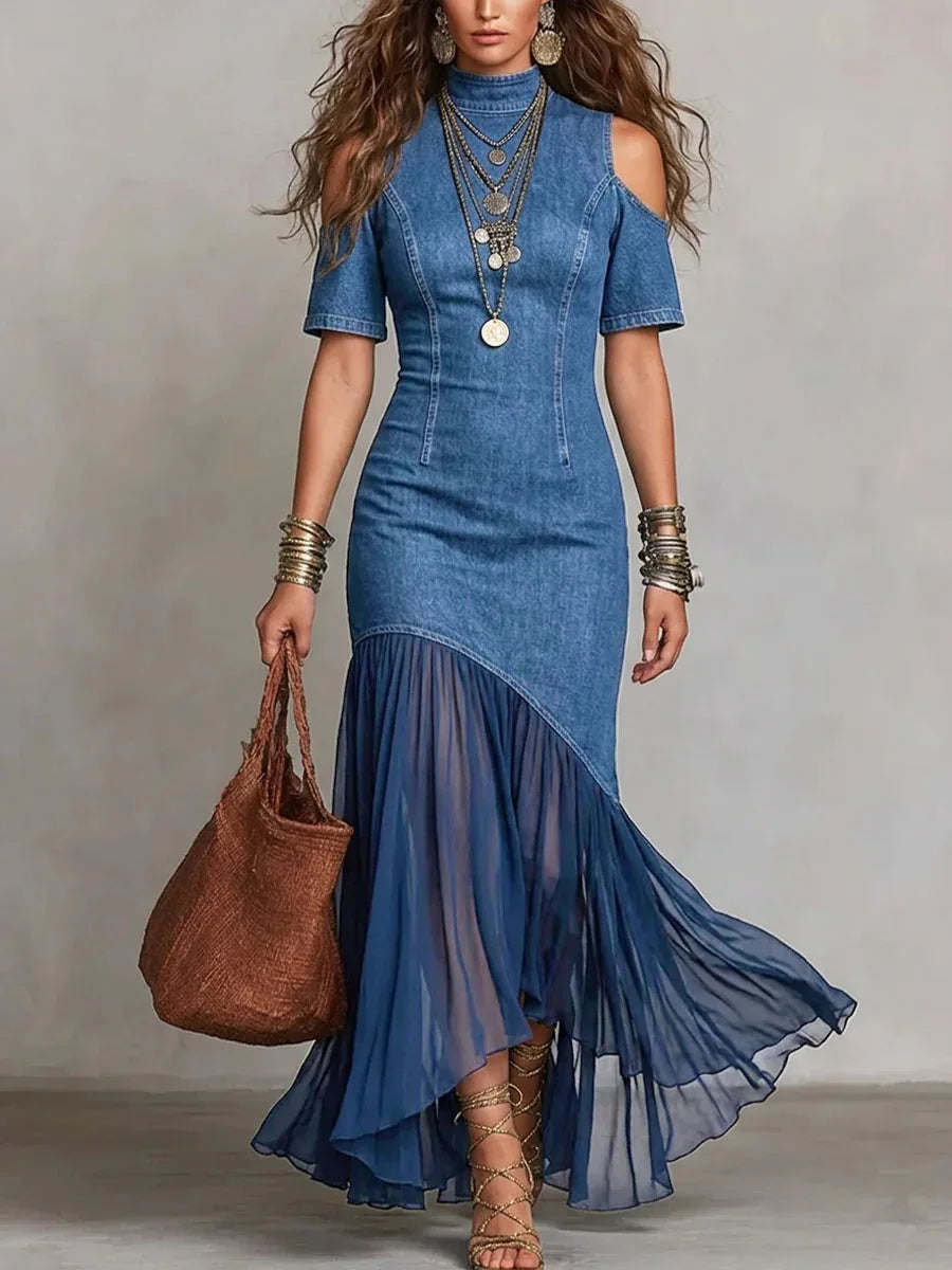 Carla Flowy Denim Maxi Dress