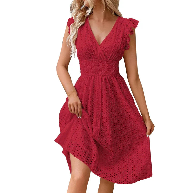 Phoebe Flutter Sleeve Midi Dress
