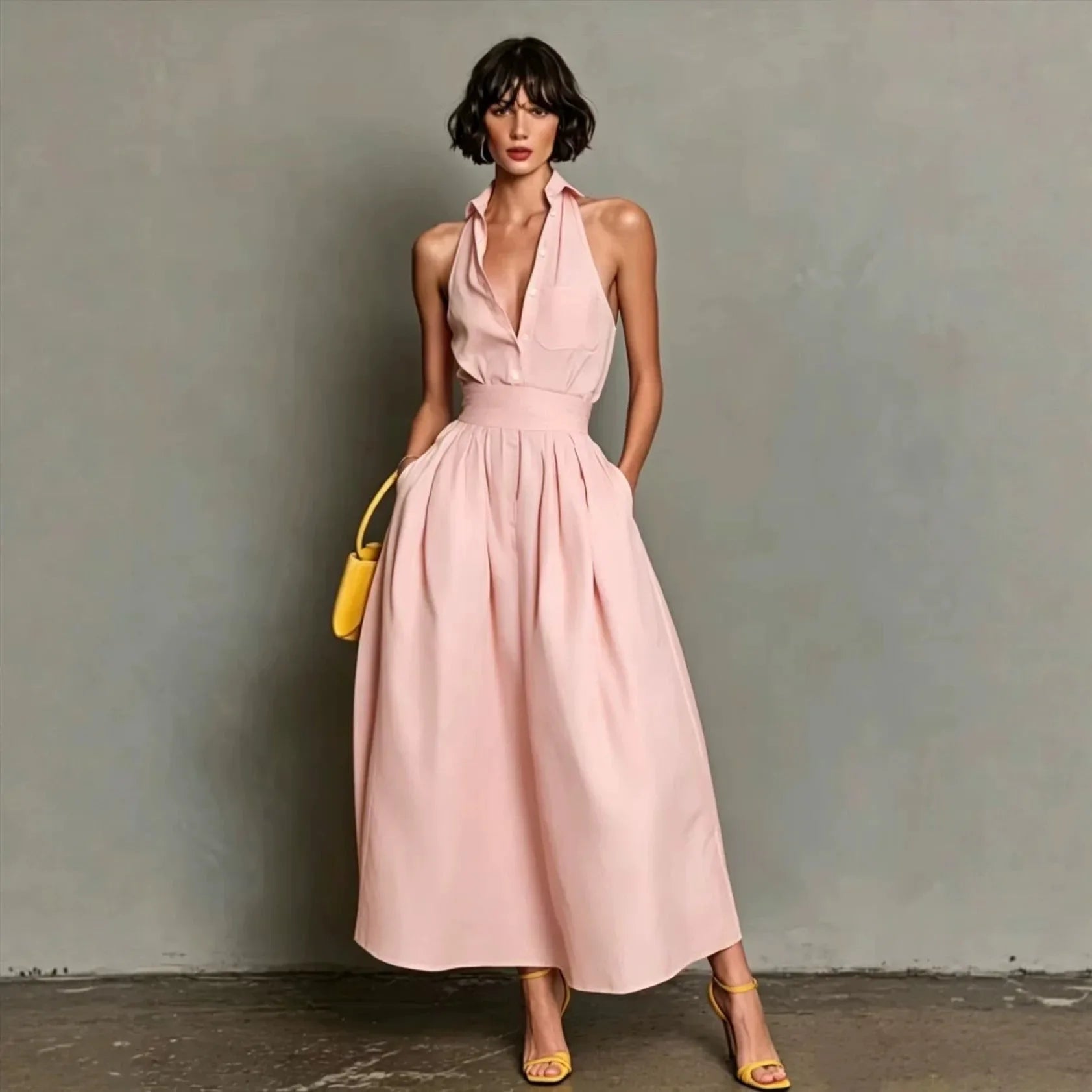 Cassidy Collar Shirt Midi Dress