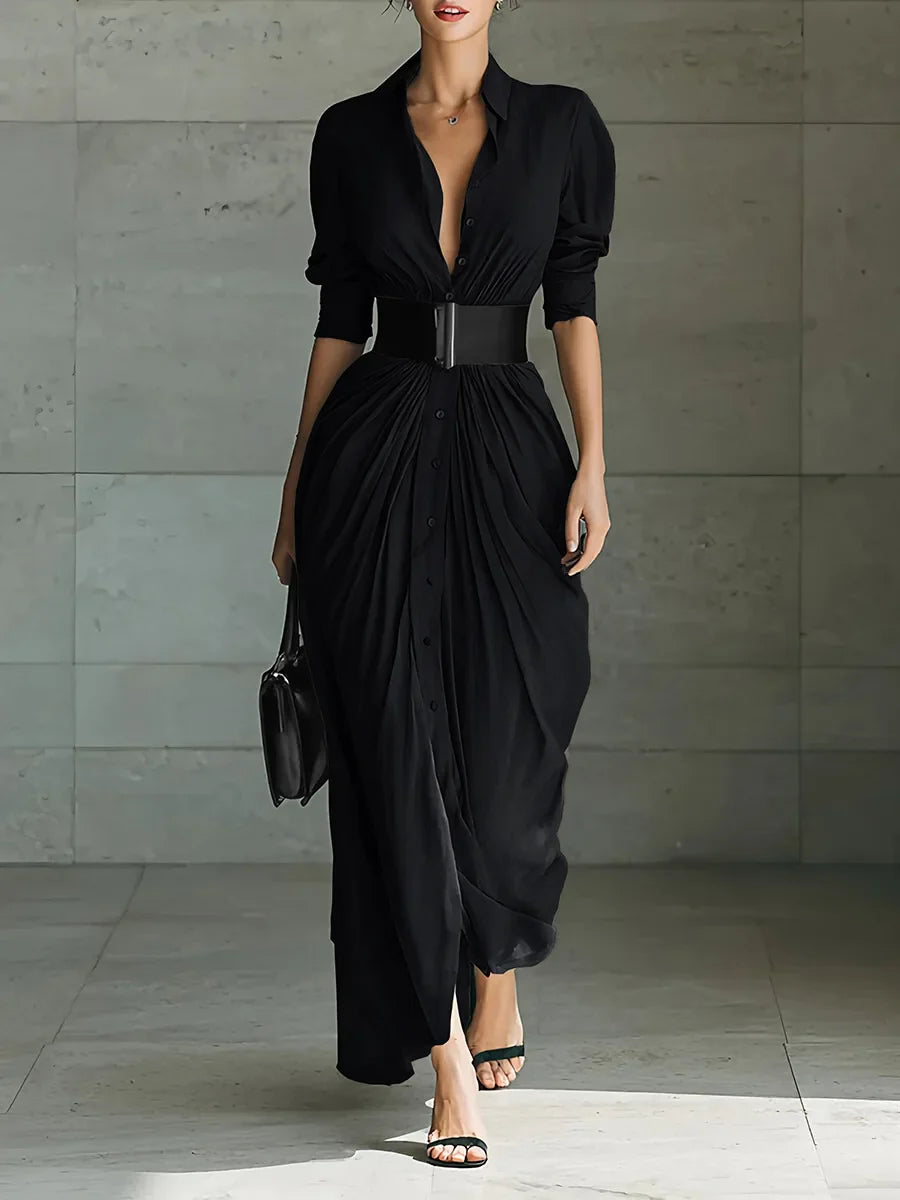 Jasmine Flowy Long Shirt Dress
