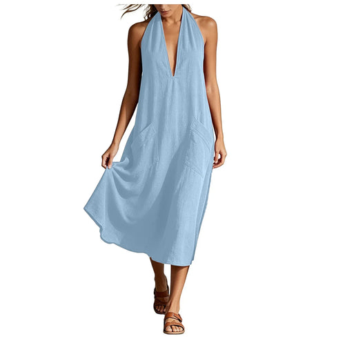 Reese Breathable Linen Midi Dress