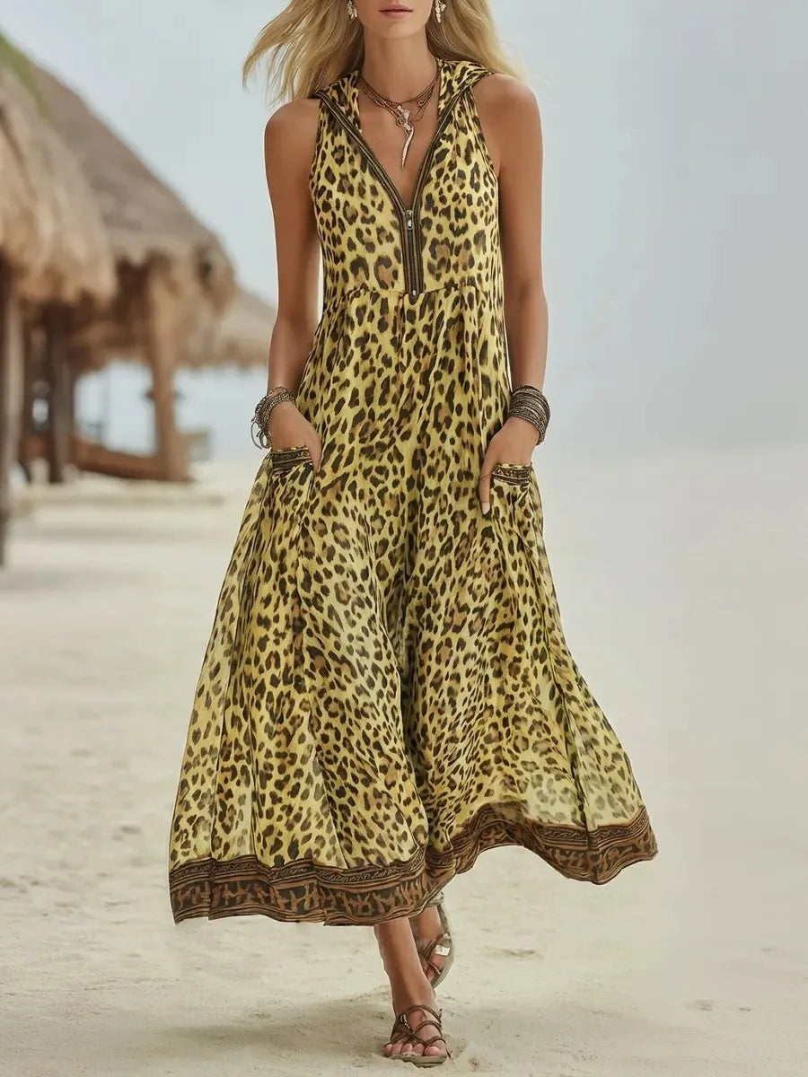 Dakota Flowy Leopard Maxi Dress