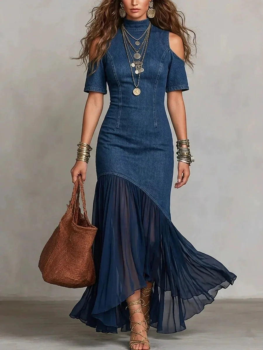 Carla Flowy Denim Maxi Dress