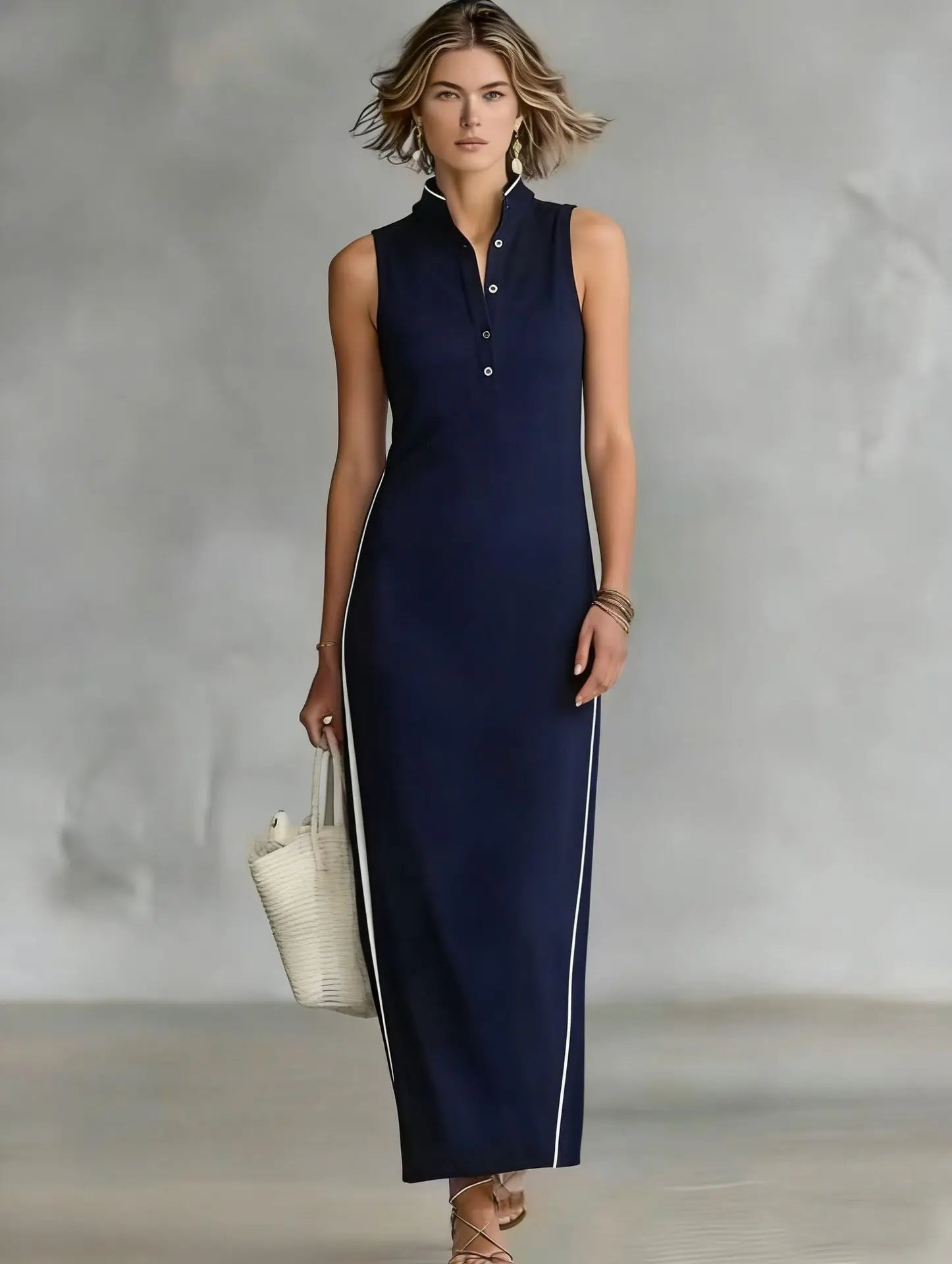 Fatima Sophisticated Minimalist Long Dress