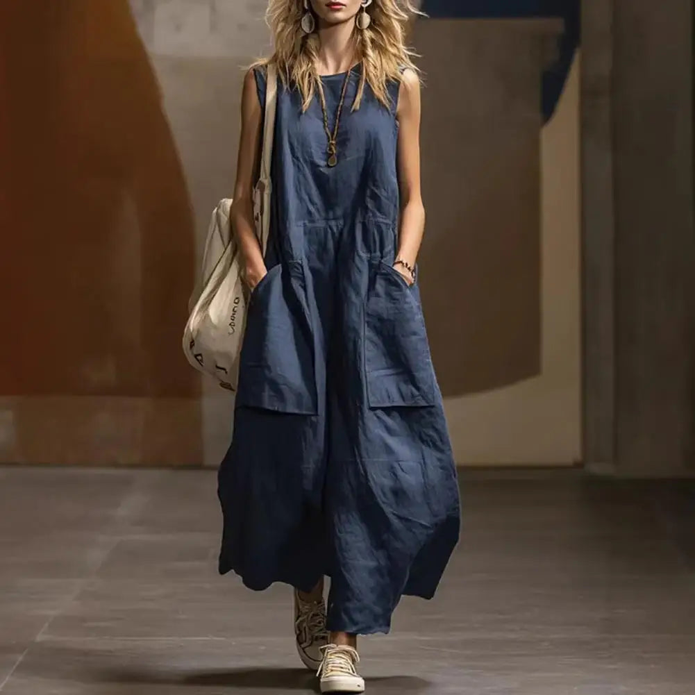 Mikah Sleeveless Pocket Maxi Dress