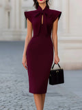Adelina Bow Detail Midi Dress