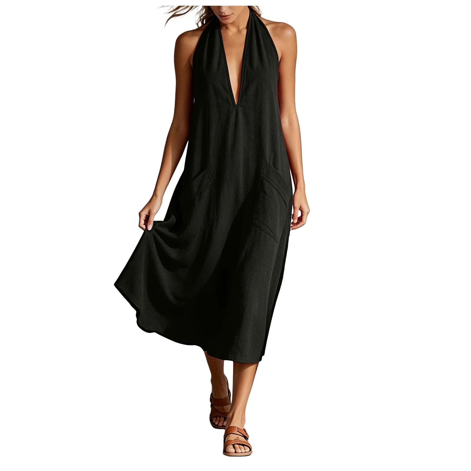 Reese Breathable Linen Midi Dress