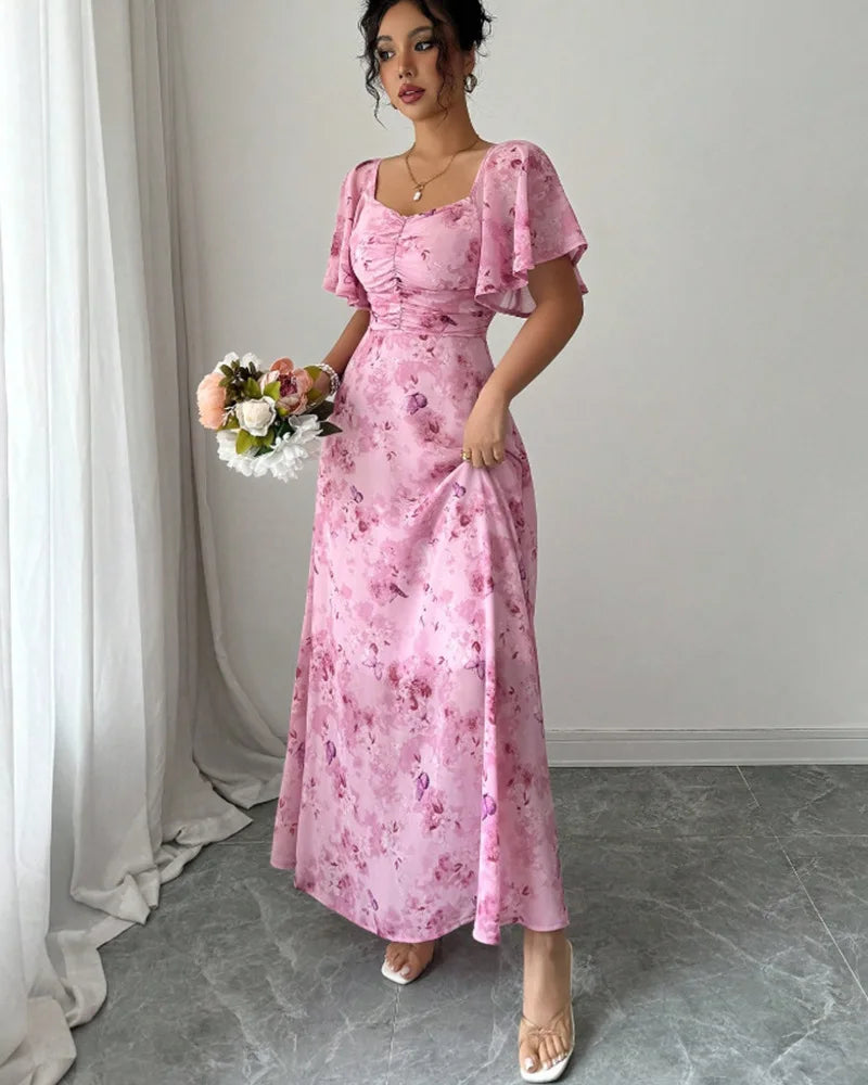 Aliyah Puff Sleeve Midi Dress