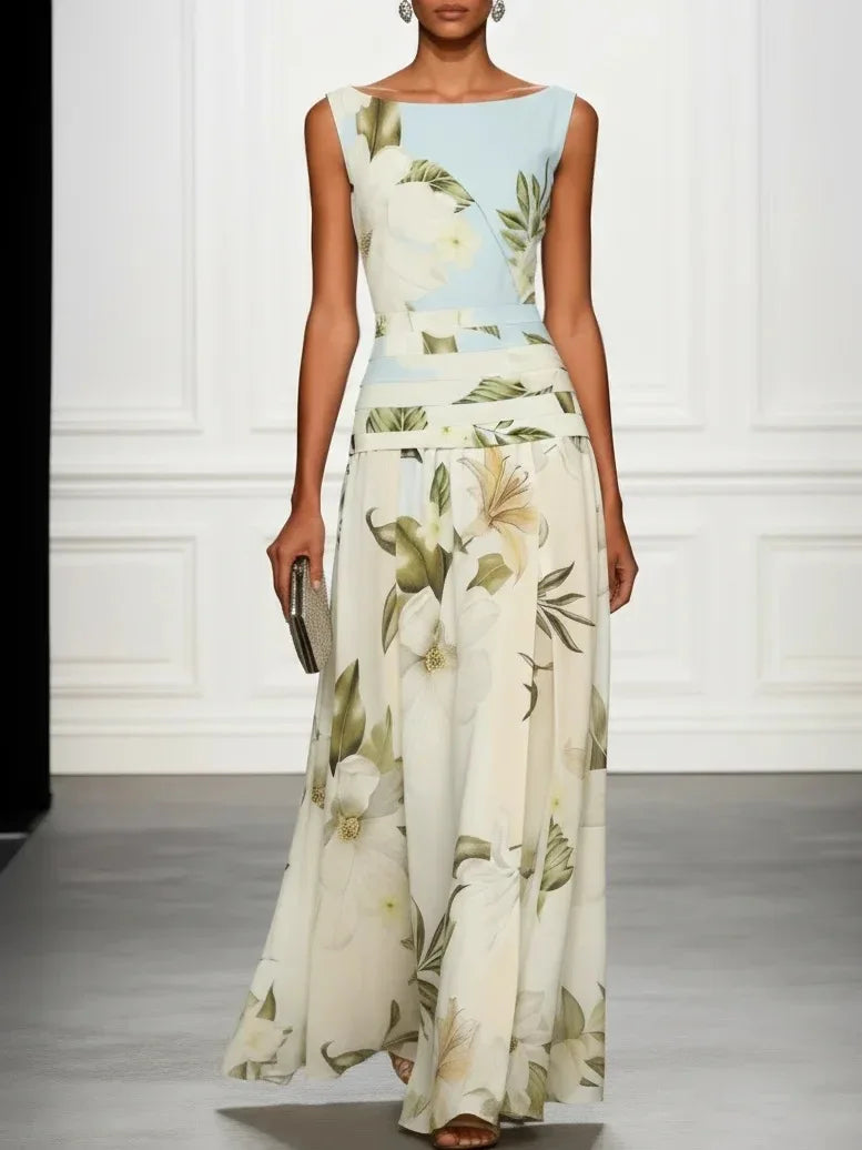Aimee Floral Belted Maxi Dress