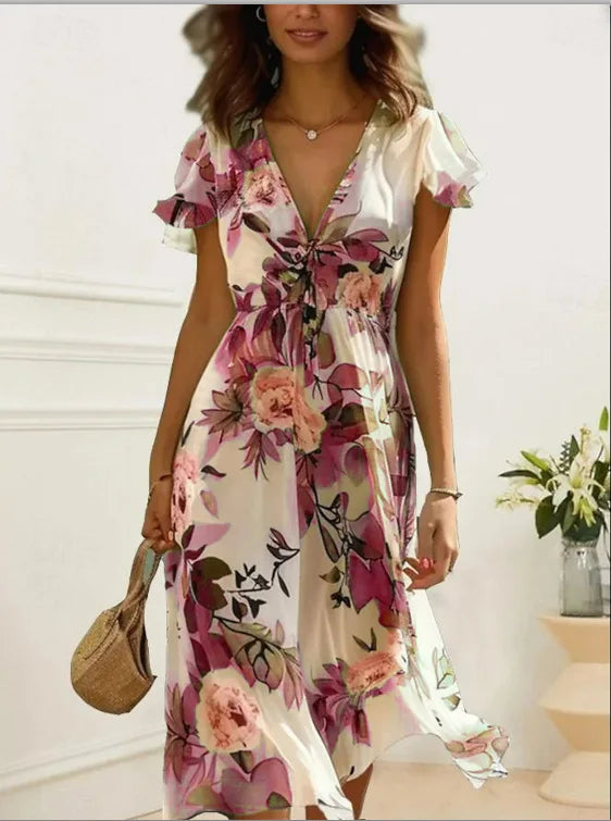 Riley Flowy Floral Midi Dress