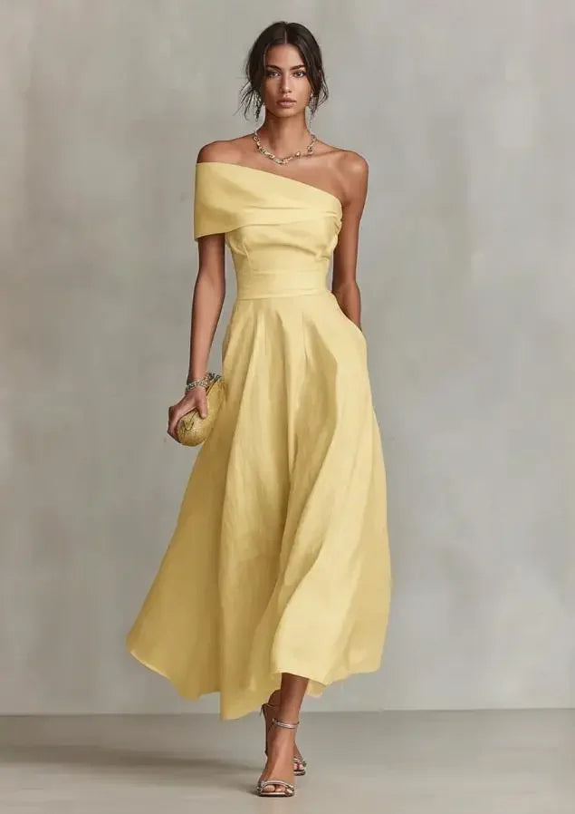 Shiloh One Shoulder Maxi Wedding Guest Dress