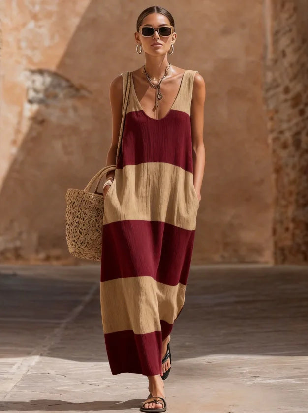 Sloane Striped Flowy Vacation Dress